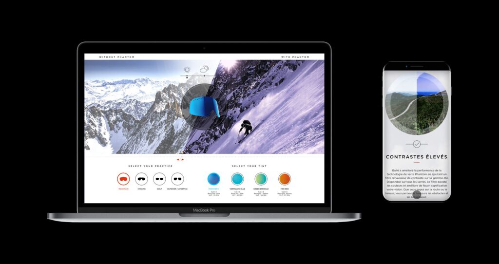 configurateur interactif verres Phantom
