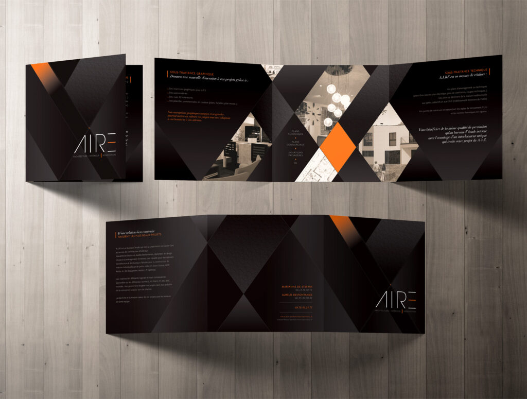 plaquette 3 volets de l'agence AIRE